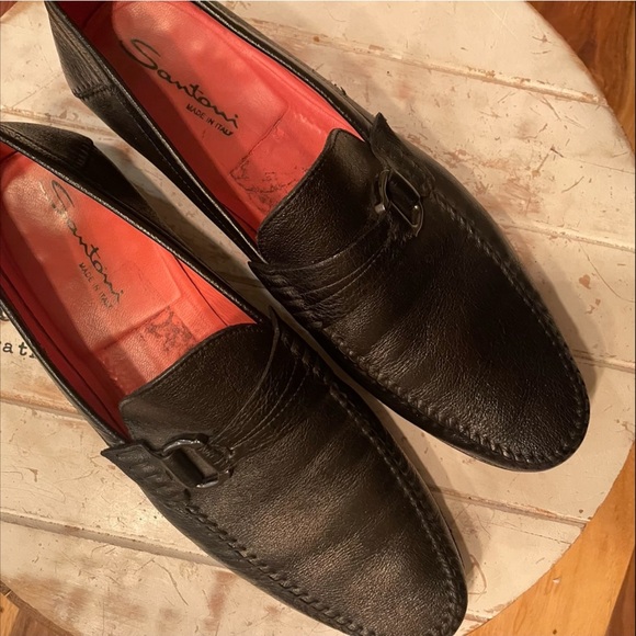 Santoni Mens Soft Italian Leather Loafers - Picture 1 of 11